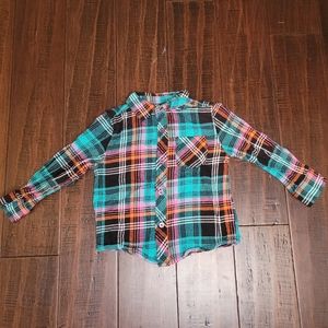 Blue Ice Long Sleeve Flanel Button Down Top sz 4T